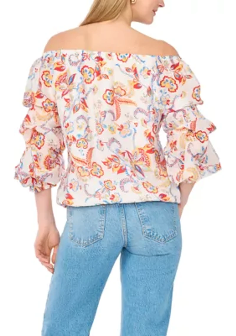 Women's Off The Shoulder Cha Floral Top