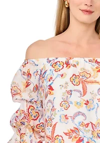 Women's Off The Shoulder Cha Floral Top