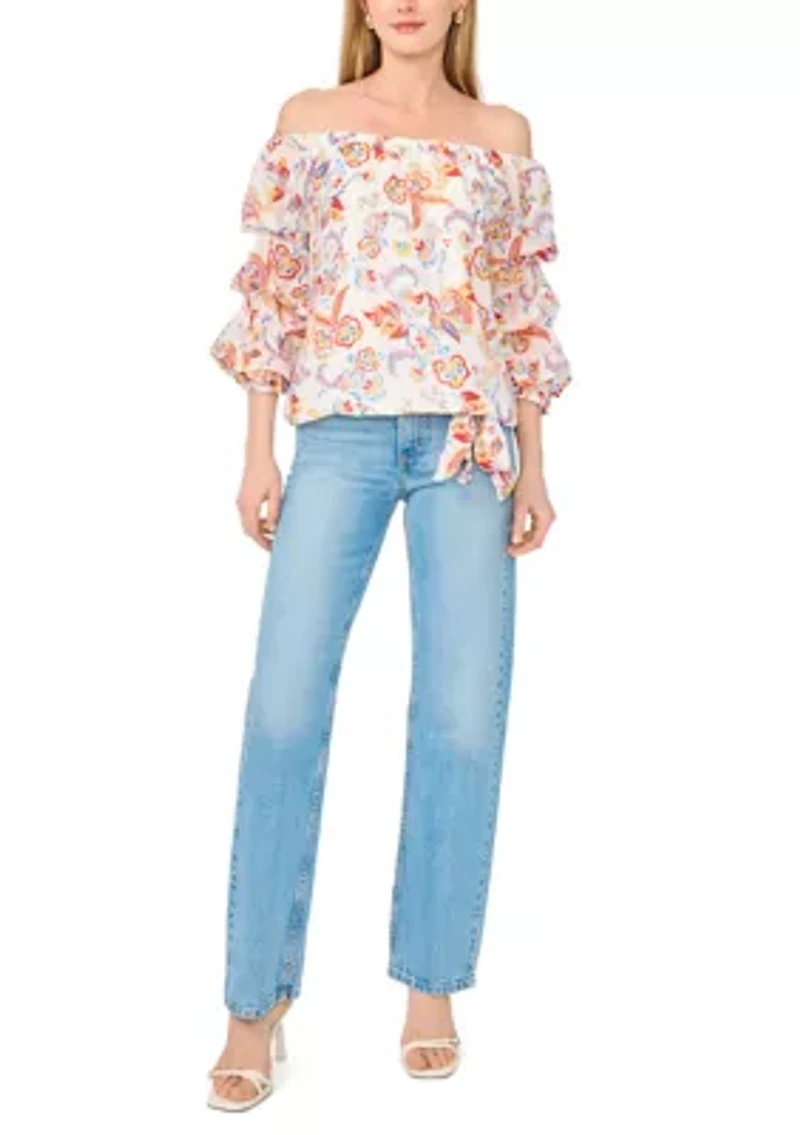Women's Off The Shoulder Cha Floral Top