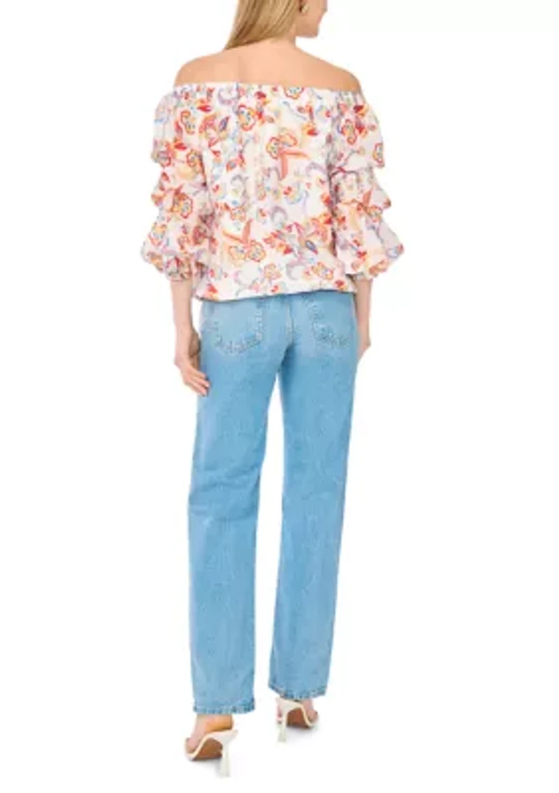 Women's Off The Shoulder Cha Floral Top