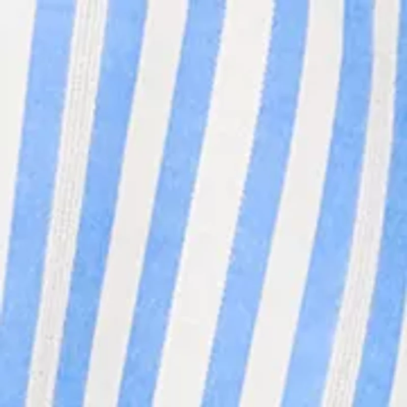 Women's Puff Sleeve Striped Split Neck Blouse