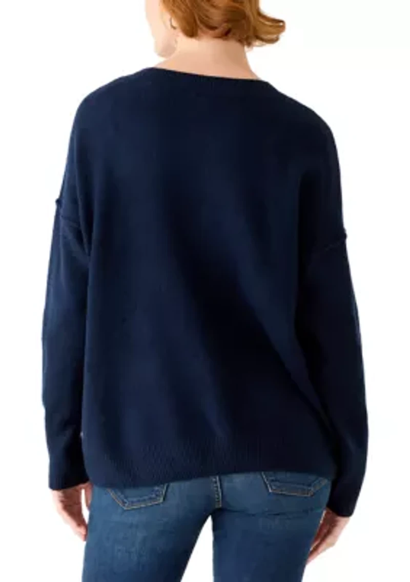 Women's Dolman Star Crew Neck Sweater