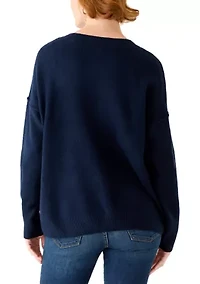 Women's Dolman Star Crew Neck Sweater