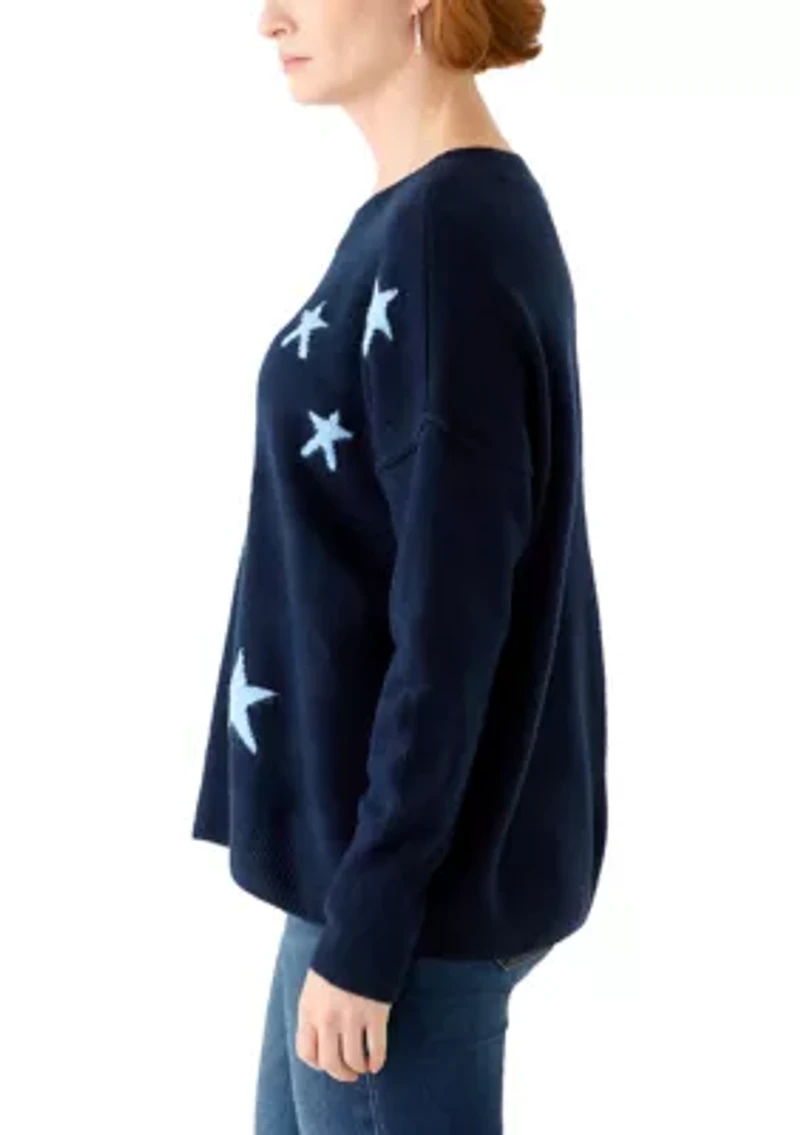 Women's Dolman Star Crew Neck Sweater