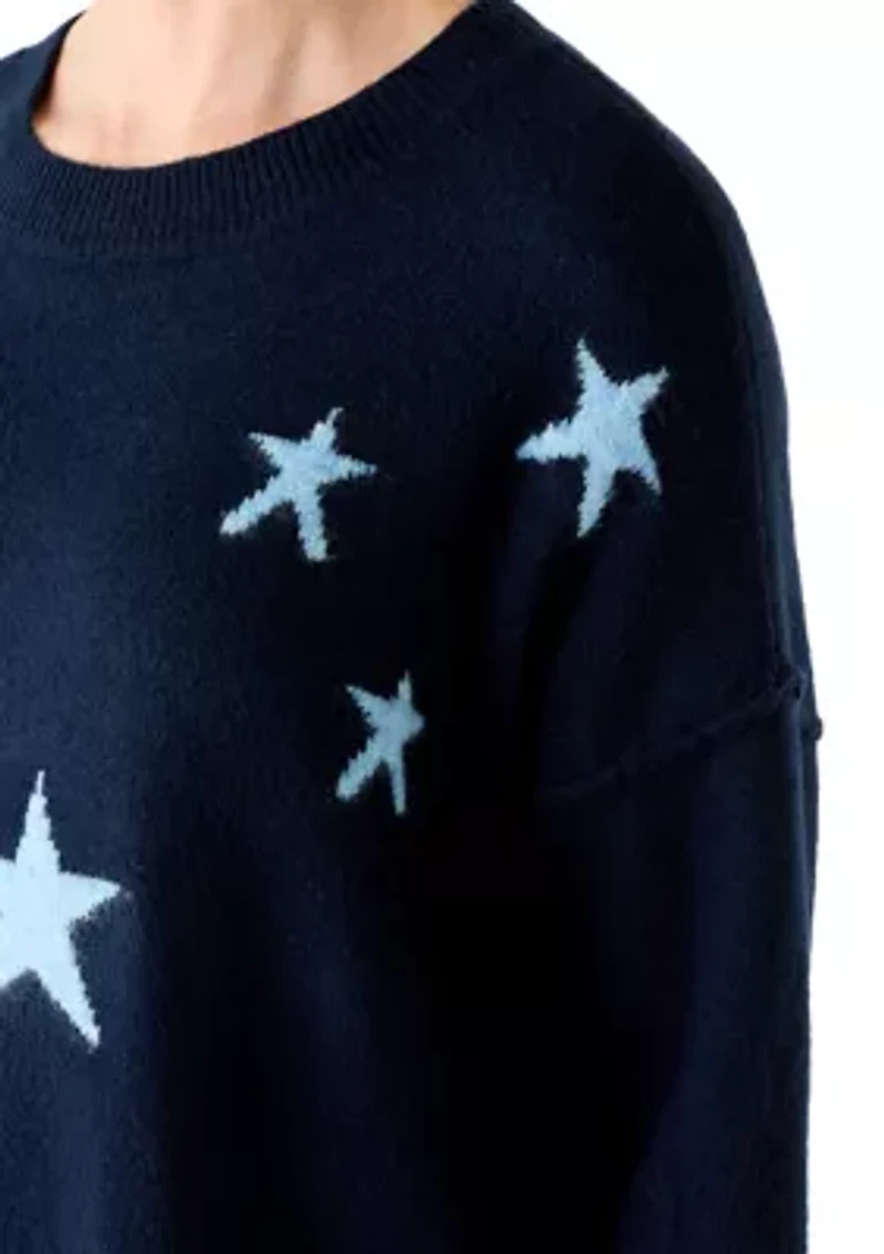 Women's Dolman Star Crew Neck Sweater