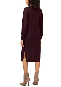 Women's Long Sleeve V-Neck Sweater Dress