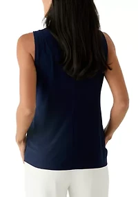 Women's Sleeveless Surplice Blouse