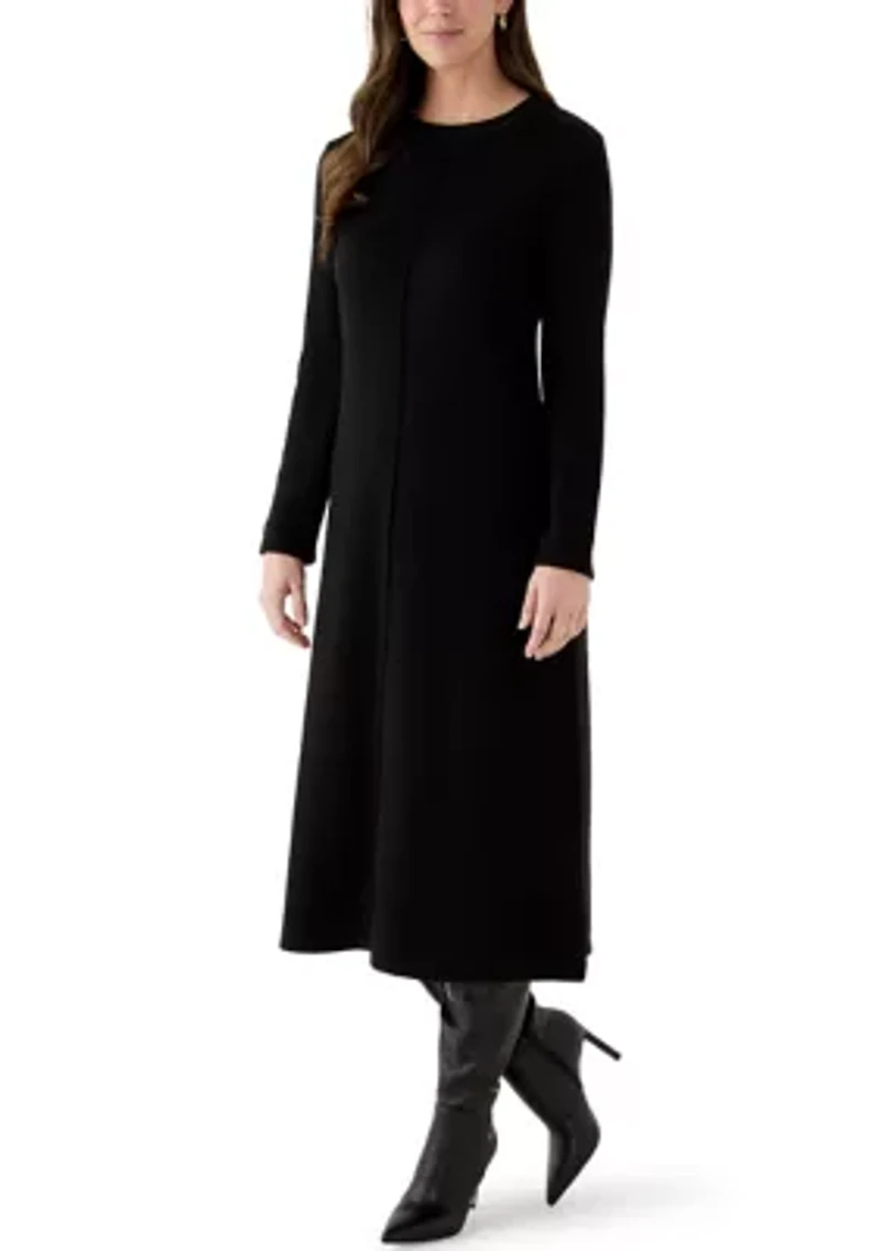 Women's Ribbed Sweater Midi Dress