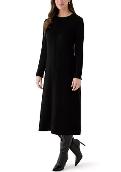 Women's Ribbed Sweater Midi Dress