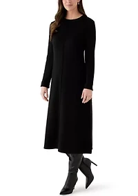 Women's Ribbed Sweater Midi Dress