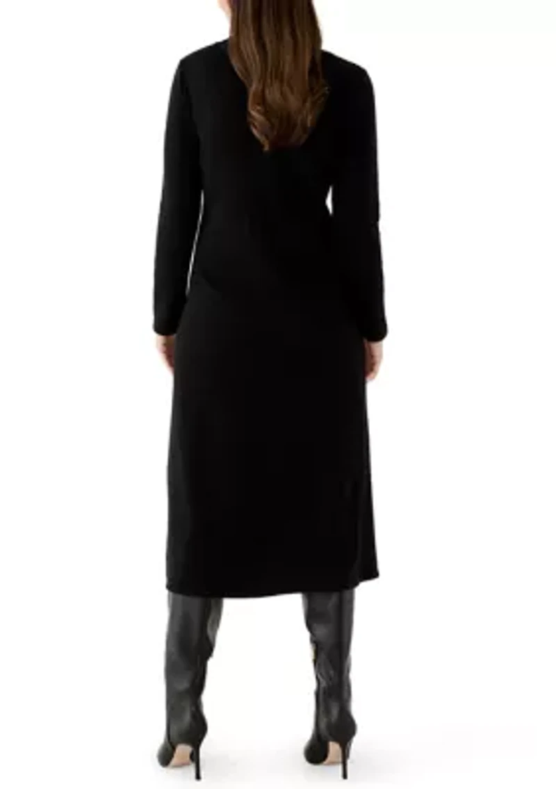 Women's Ribbed Sweater Midi Dress