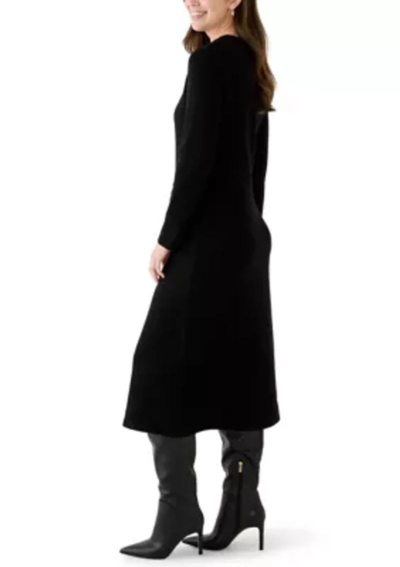 Women's Ribbed Sweater Midi Dress