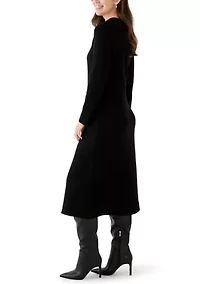 Women's Ribbed Sweater Midi Dress