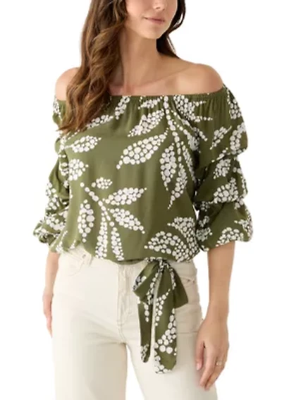 Women's Off Shoulder Chacha Large Floral Blouse