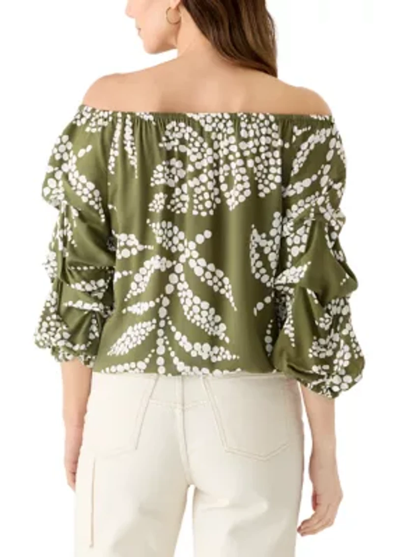 Women's Off Shoulder Chacha Large Floral Blouse