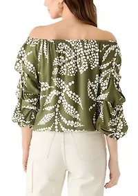 Women's Off Shoulder Chacha Large Floral Blouse