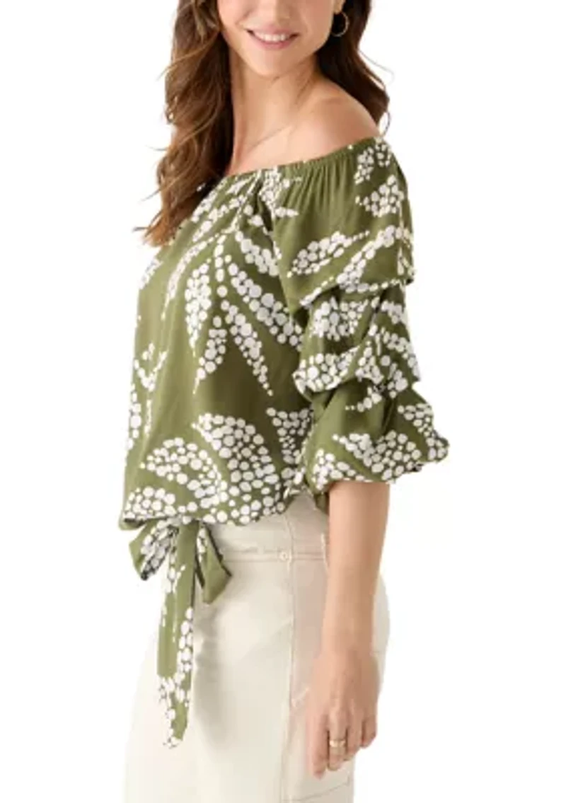 Women's Off Shoulder Chacha Large Floral Blouse