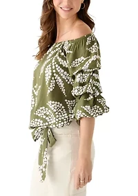 Women's Off Shoulder Chacha Large Floral Blouse