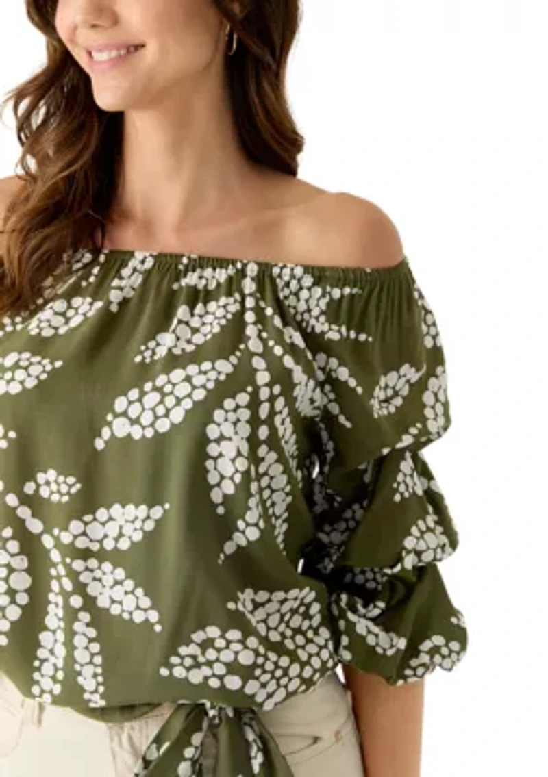 Women's Off Shoulder Chacha Large Floral Blouse