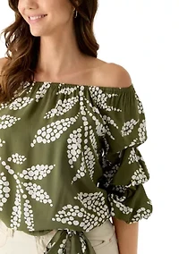 Women's Off Shoulder Chacha Large Floral Blouse