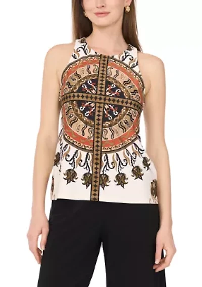 Women's Sleeveless Halter Neck Printed Top