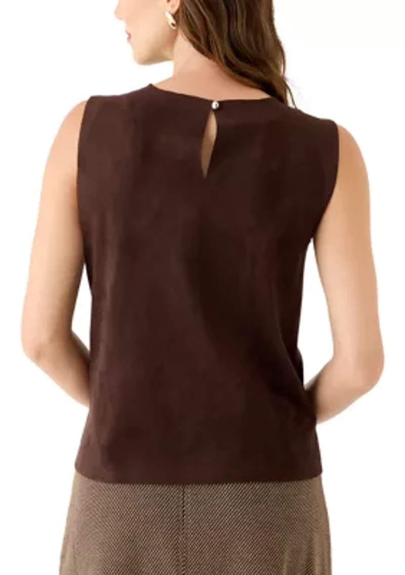 Women's Sleeveless Vegan Suede Top