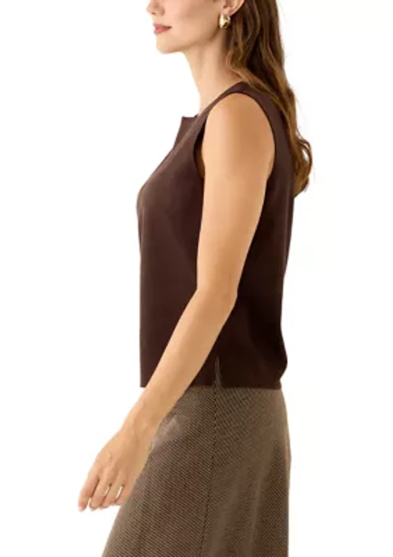 Women's Sleeveless Vegan Suede Top