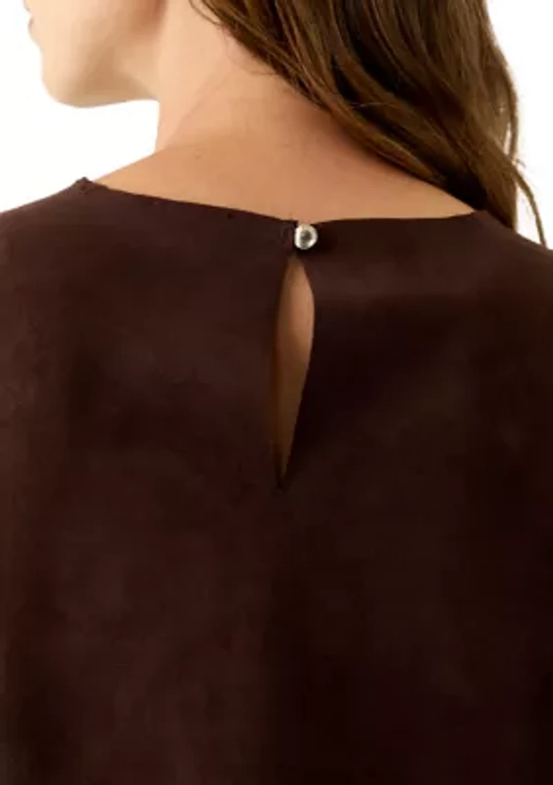 Women's Sleeveless Vegan Suede Top