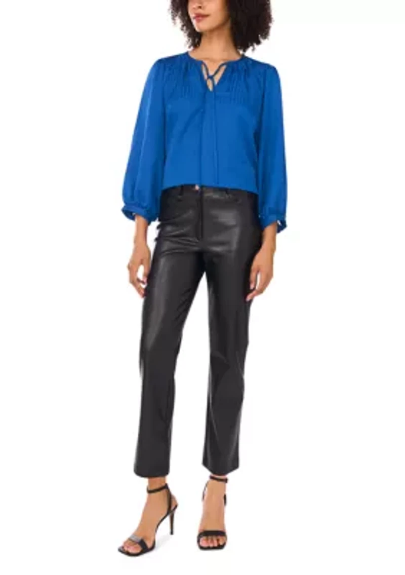 Women's Jacquard Stripe Peasant Blouse