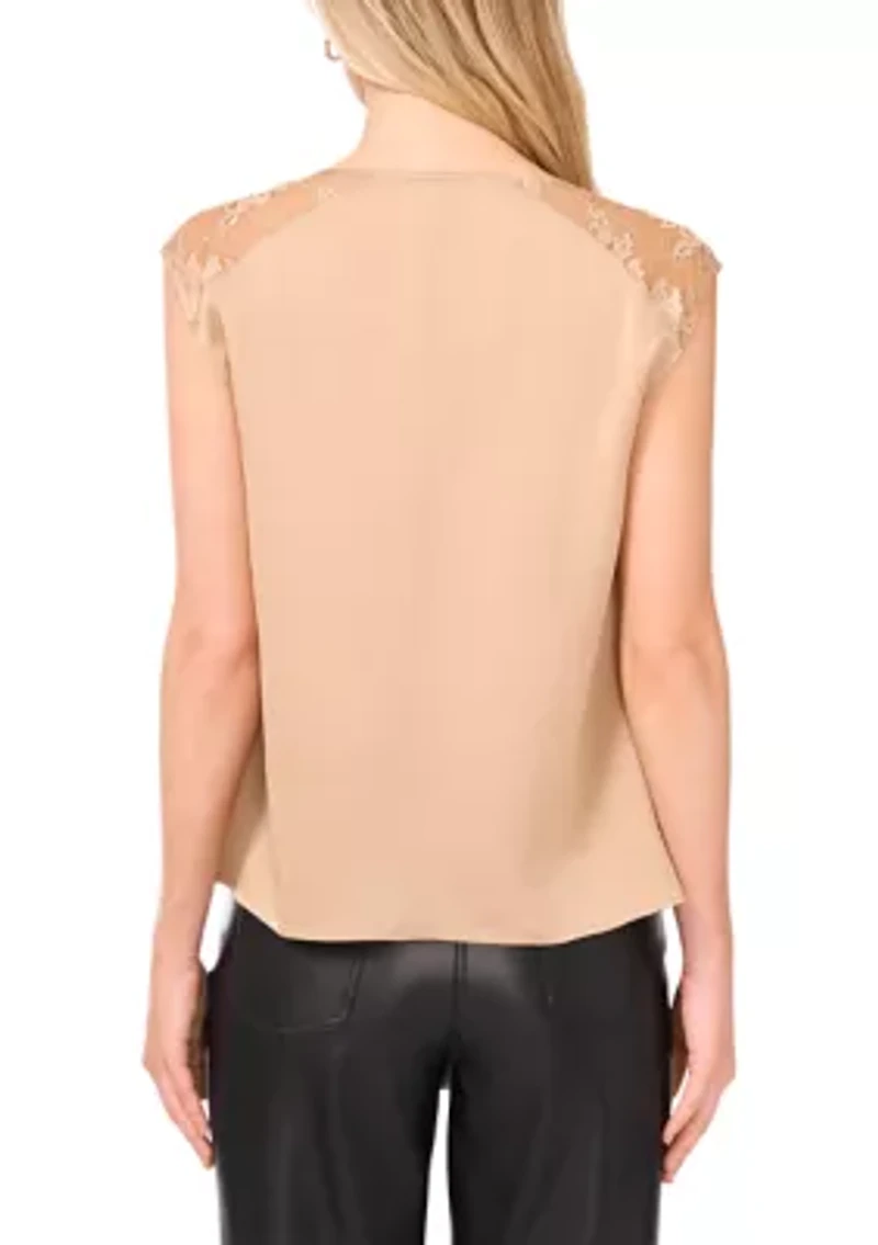 Women's Sleeveless Cowl Neck Blouse