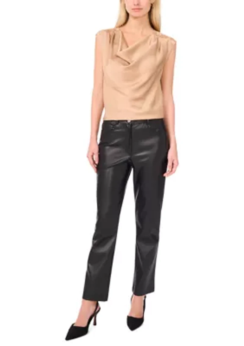 Women's Sleeveless Cowl Neck Blouse