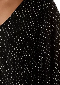 Women's Smocked V-Neck Shine Blouse