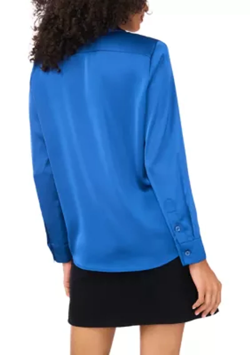 Women's Long Sleeve Satin Shirt