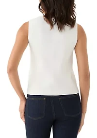 Women's Sleeveless Button Front Sweater
