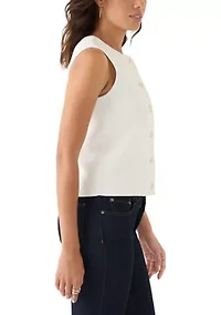 Women's Sleeveless Button Front Sweater