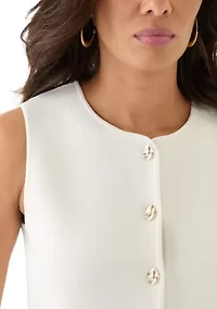 Women's Sleeveless Button Front Sweater