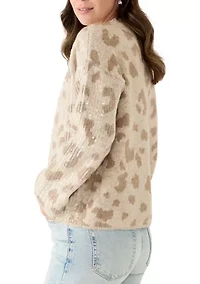 Women's Sequin Leopard Sweater