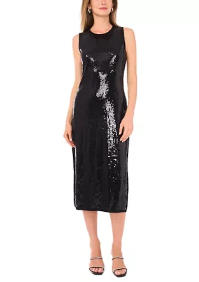 Women's Sleeveless Sequin Midi Dress