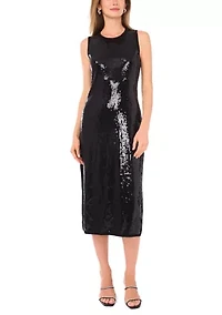 Women's Sleeveless Sequin Midi Dress