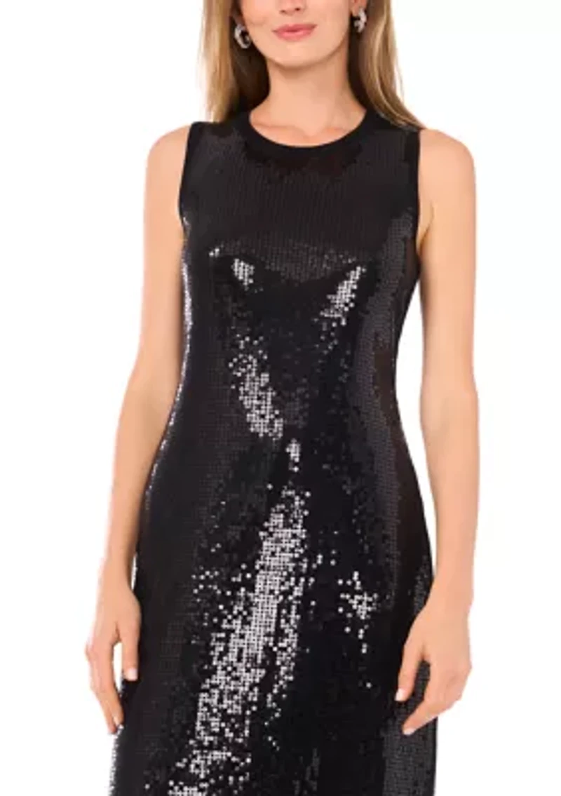 Women's Sleeveless Sequin Midi Dress