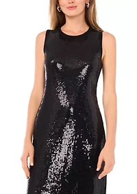Women's Sleeveless Sequin Midi Dress