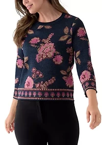 Women's Embroidered Floral Sweater