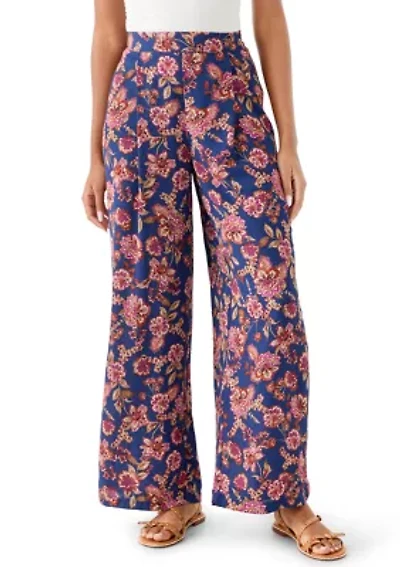 Women's Pull-On Printed Wide-Leg Pants