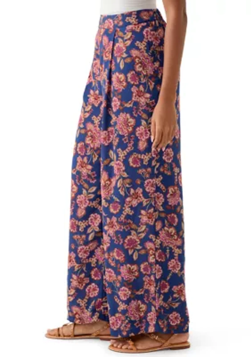 Women's Pull-On Printed Wide-Leg Pants