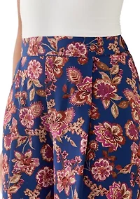 Women's Pull-On Printed Wide-Leg Pants