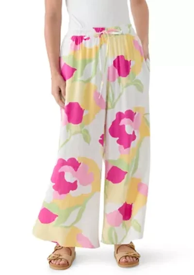Women's Floral Linen Pants