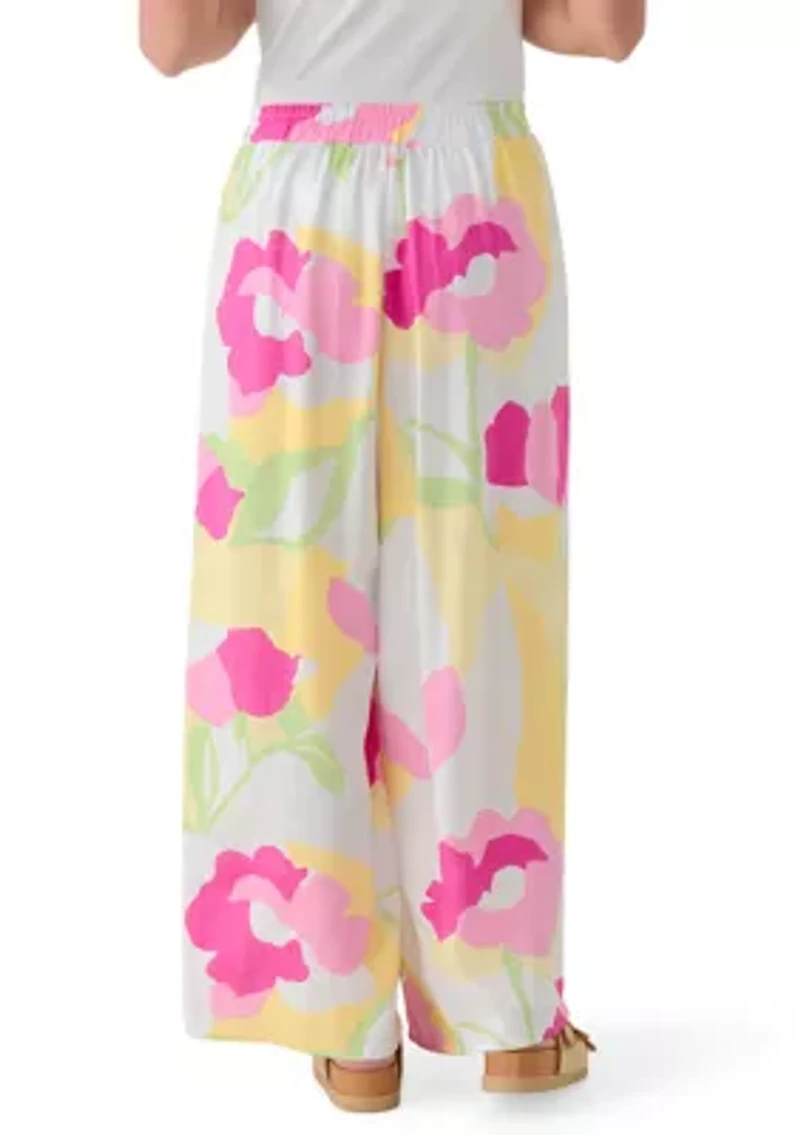 Women's Floral Linen Pants