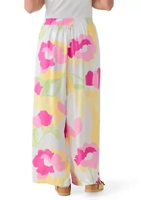 Women's Floral Linen Pants