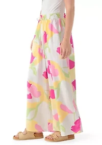 Women's Floral Linen Pants