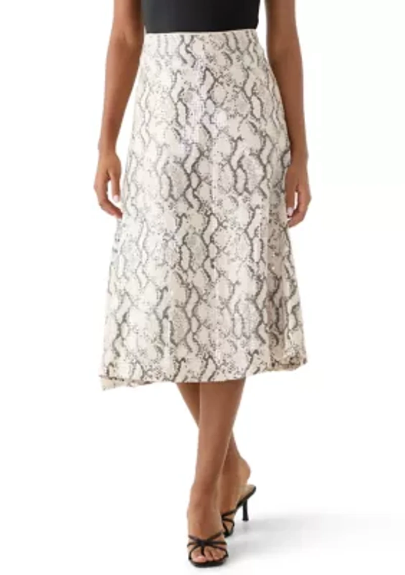 Women's Snake Sequin A-Line Skirt